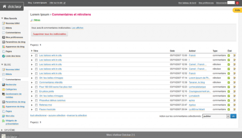 Gestion des commentaires