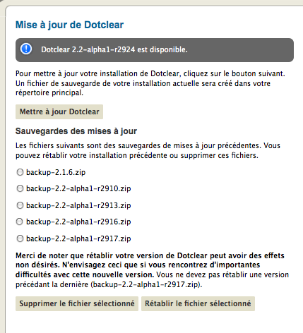 plein de versions alpha